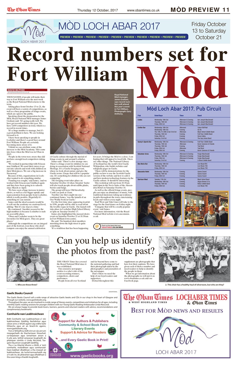 The Oban Times & Lochaber Times Preview Pages