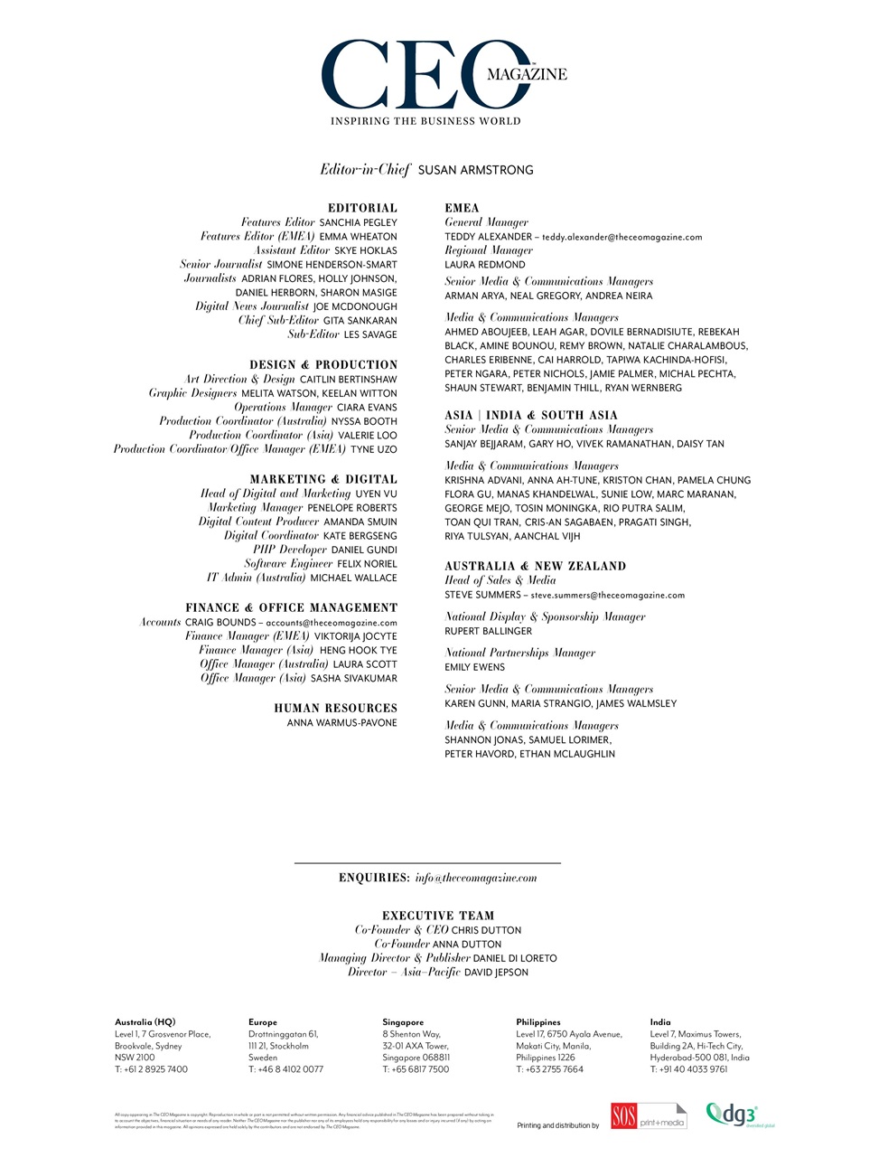 The CEO Magazine EMEA Preview Pages