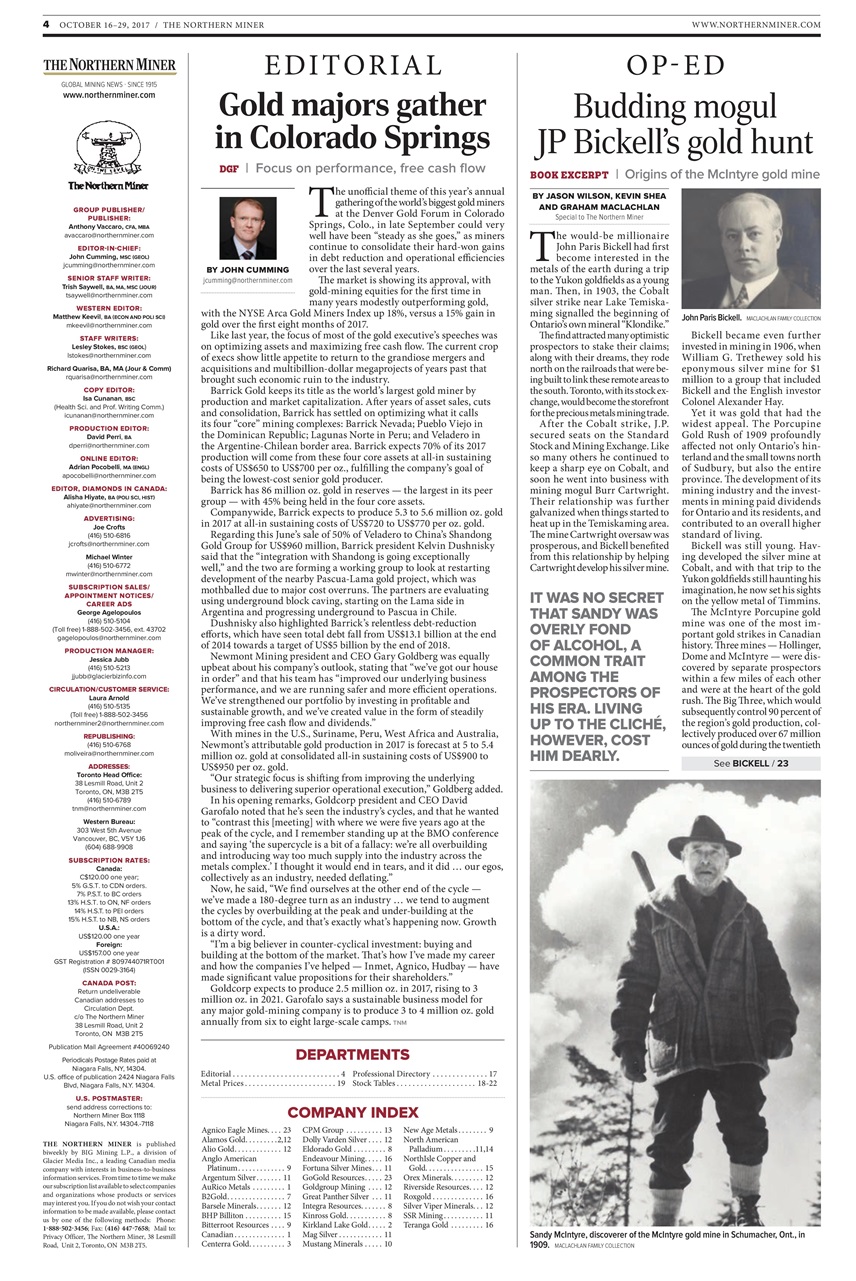 The Northern Miner Preview Pages