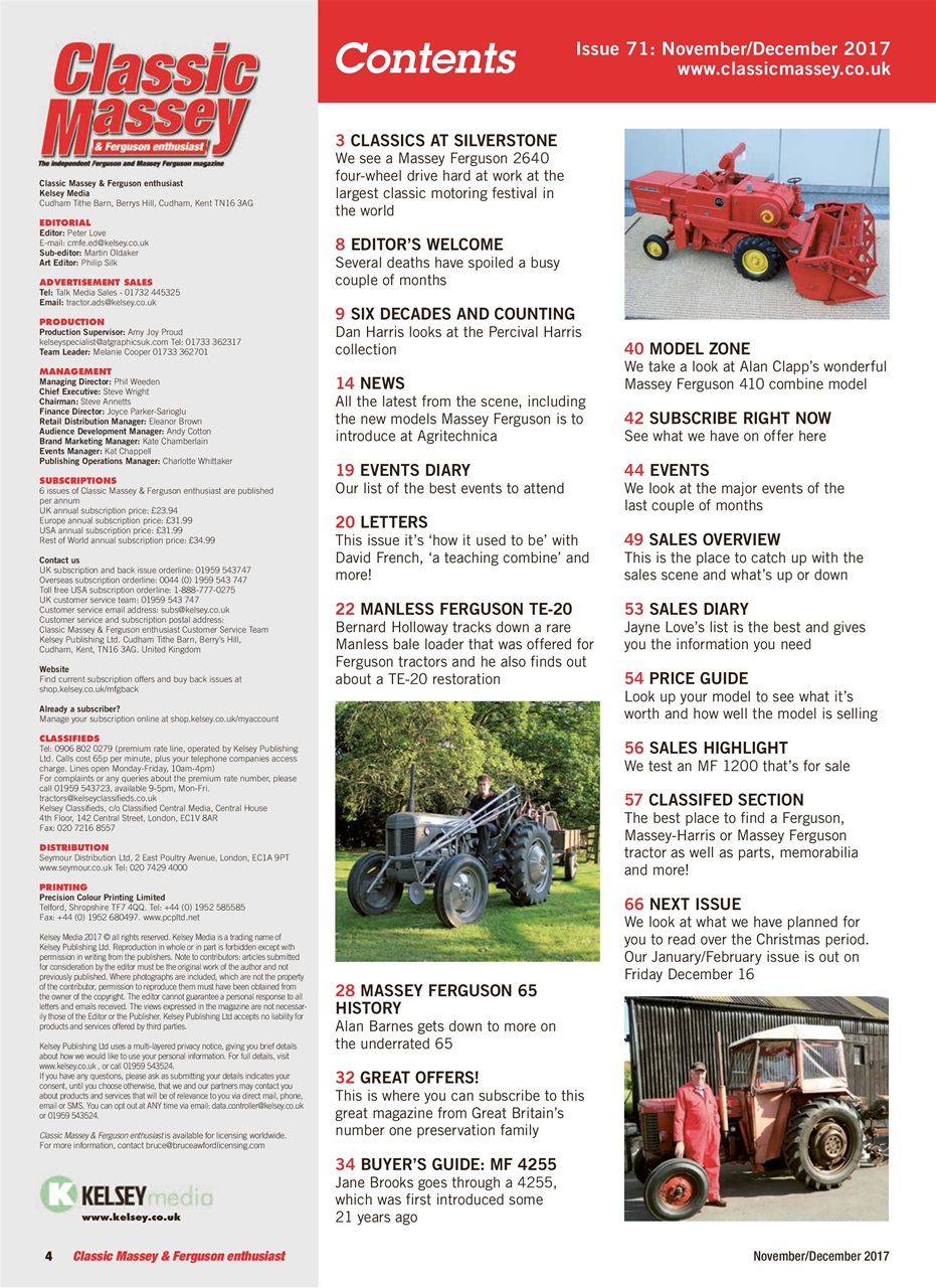 Classic Massey Preview Pages