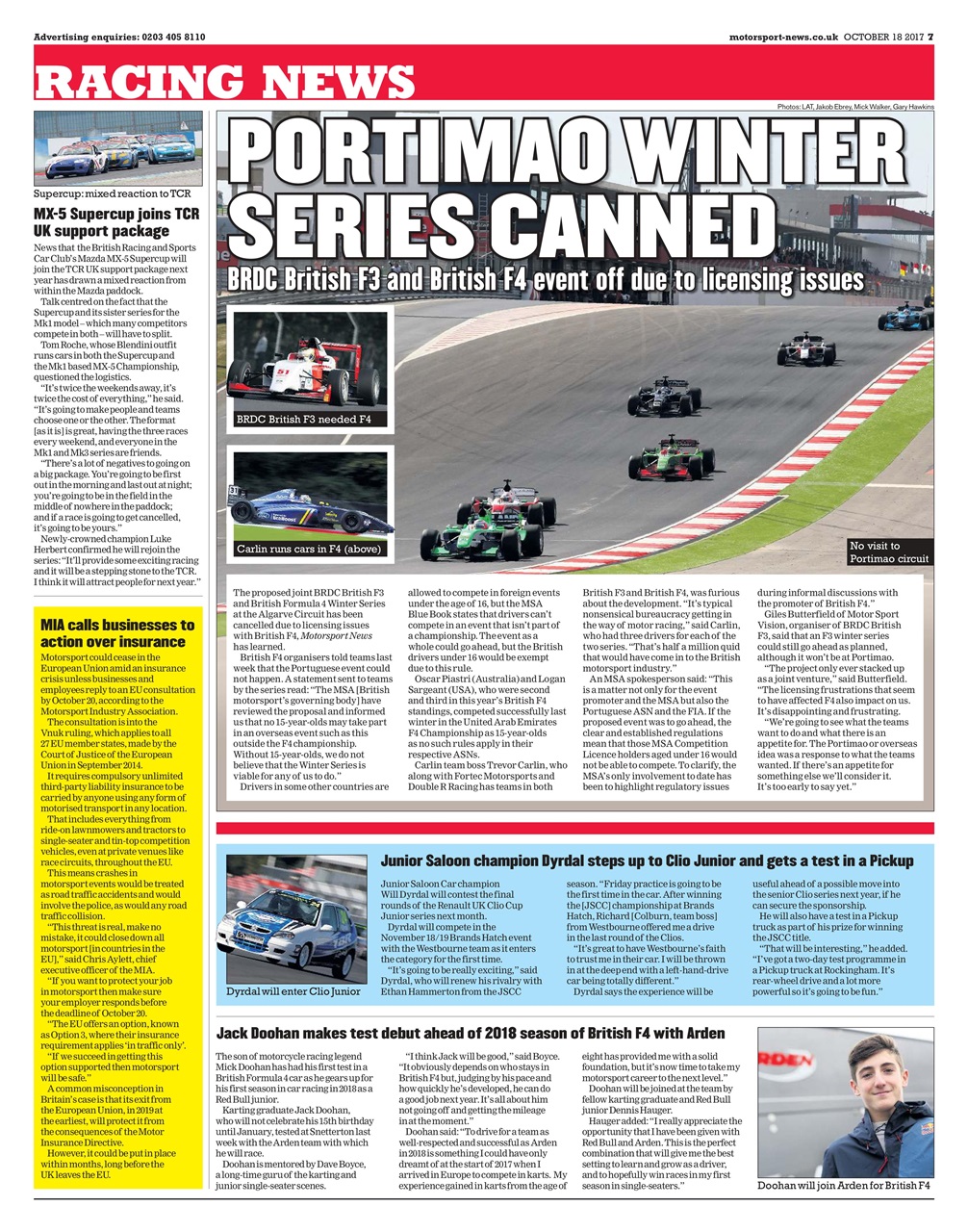 Motorsport News Preview Pages