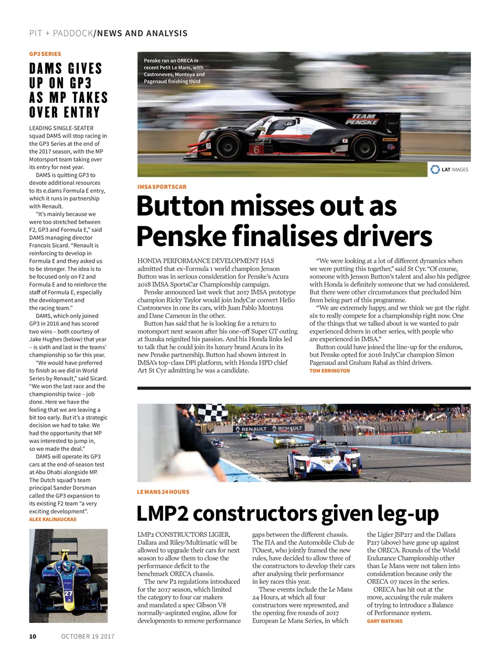 Autosport Preview Pages