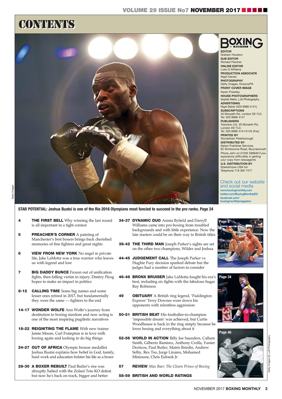 Boxing Monthly Preview Pages