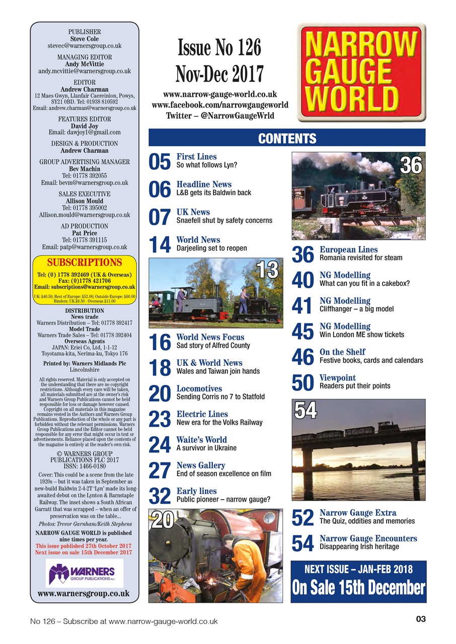 Narrow Gauge World Preview Pages