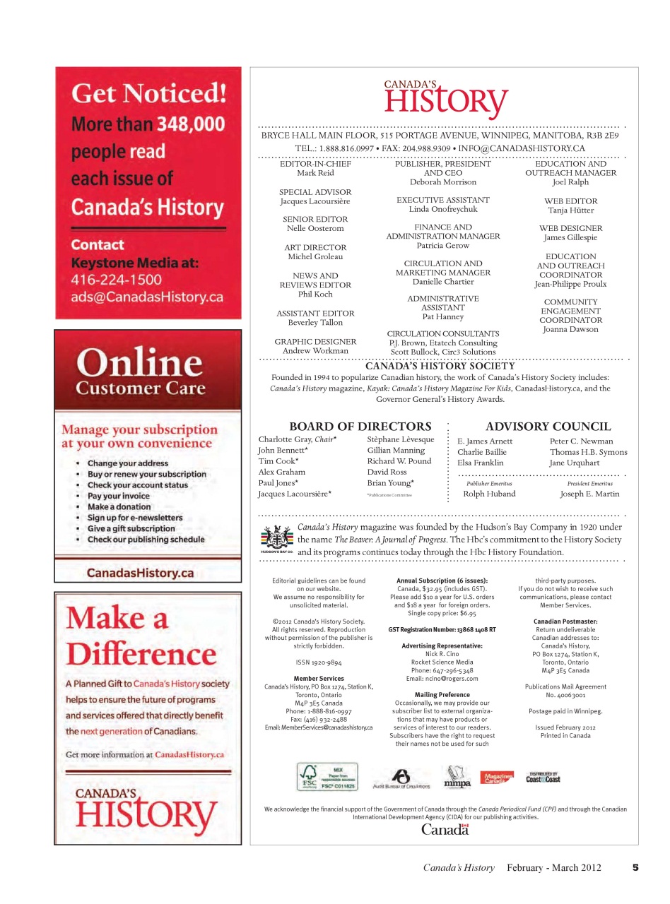 Canada's History Preview Pages