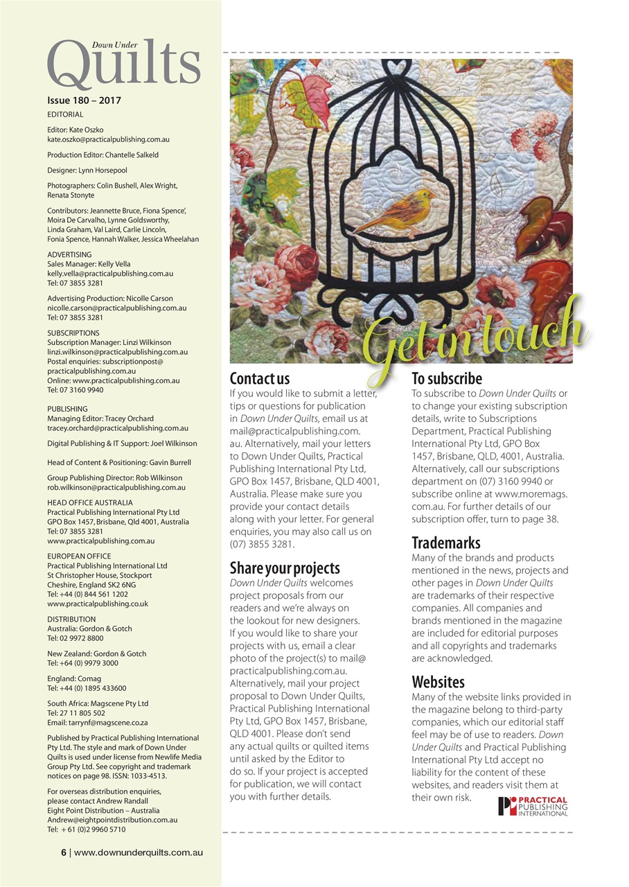 Down Under Quilts Preview Pages