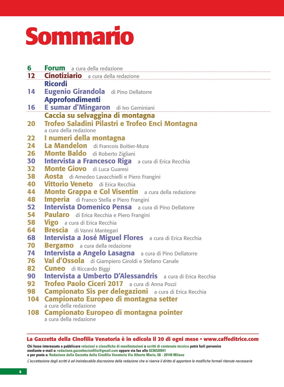 La Gazzetta Della Cinofilia Venatoria Preview Pages