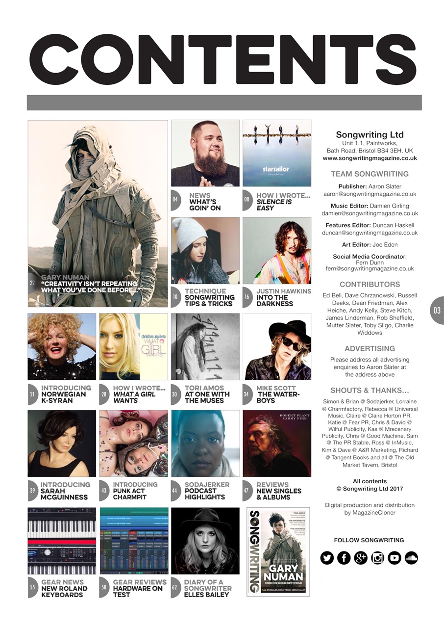 Songwriting Magazine Preview Pages