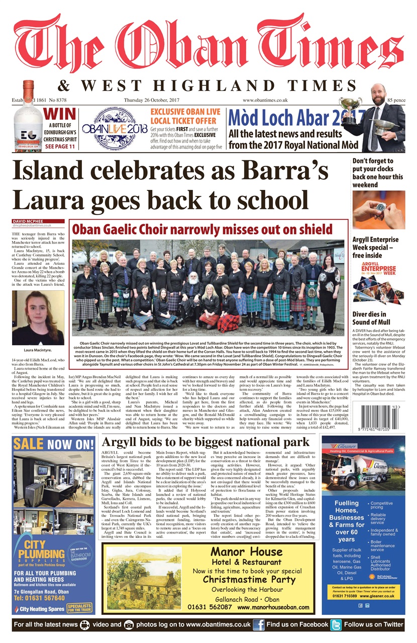 The Oban Times & Lochaber Times Preview Pages