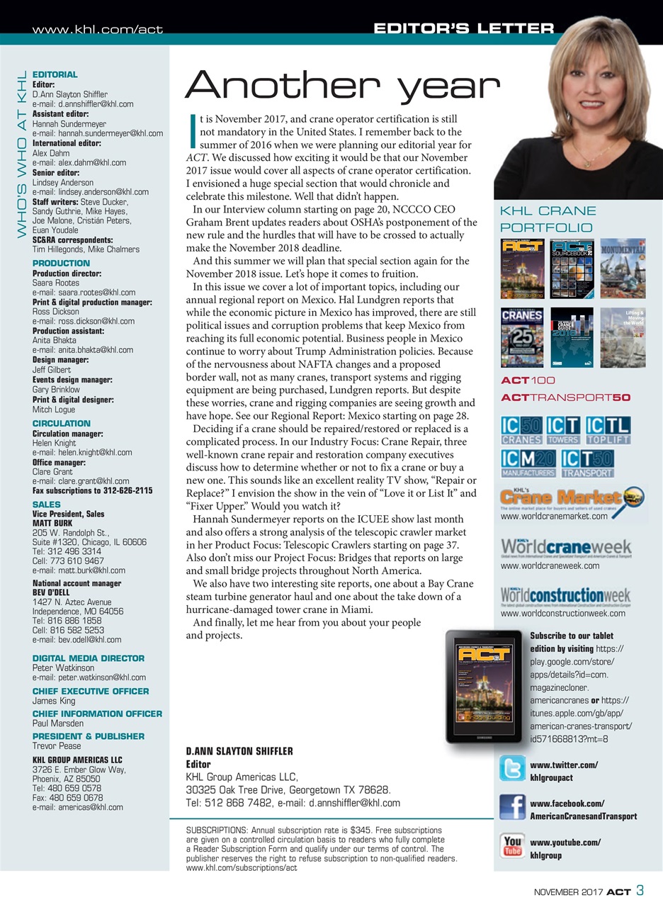 American Cranes & Transport Preview Pages