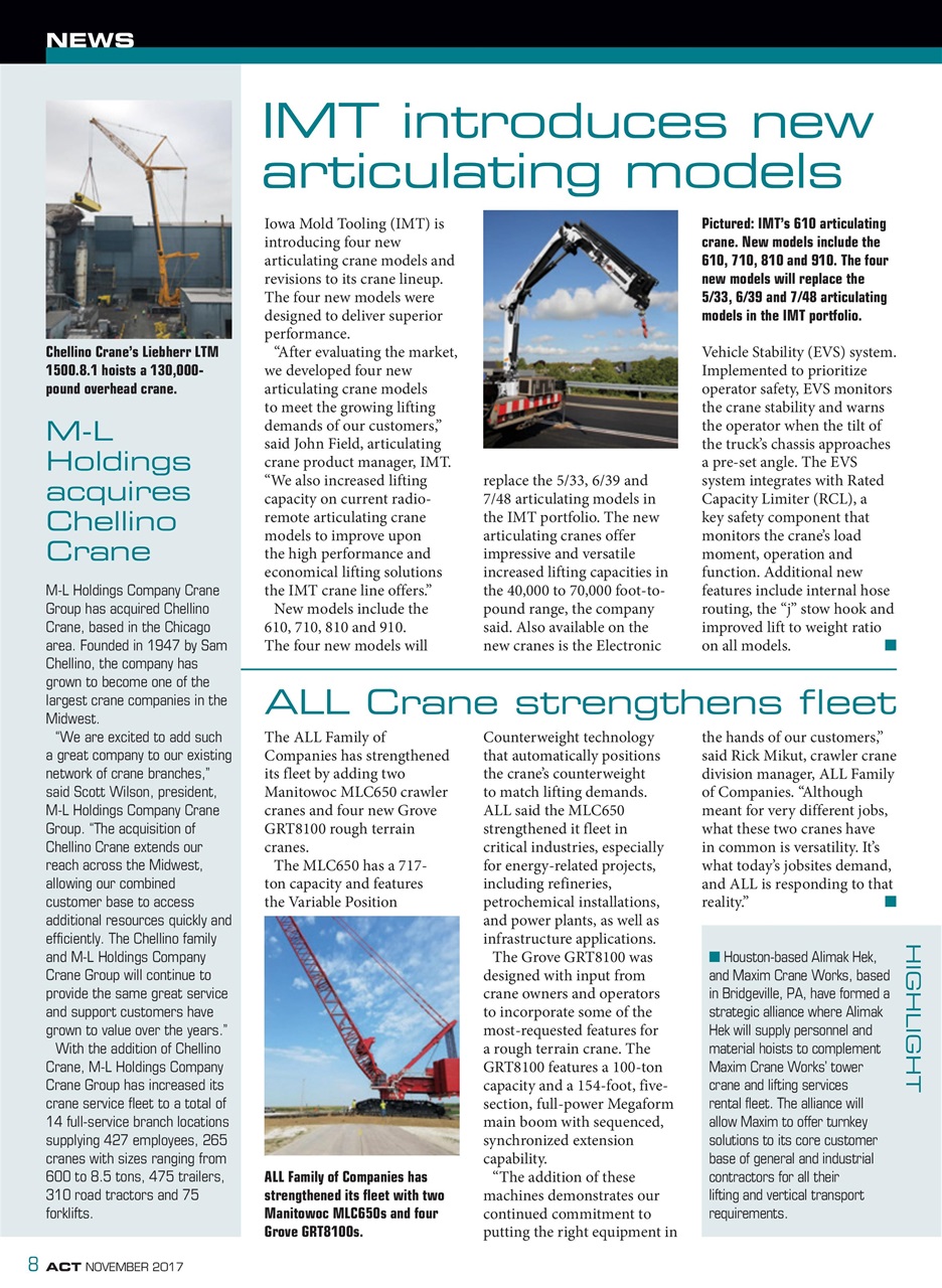 American Cranes & Transport Preview Pages