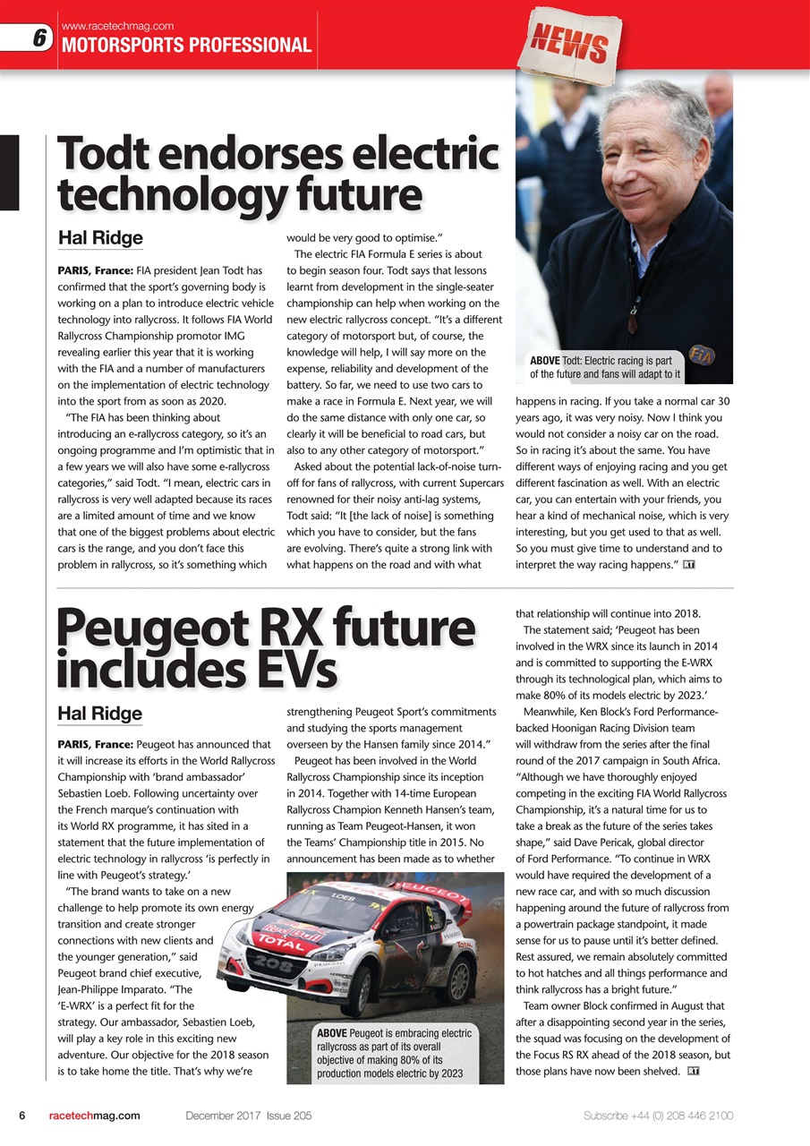 Race Tech Preview Pages