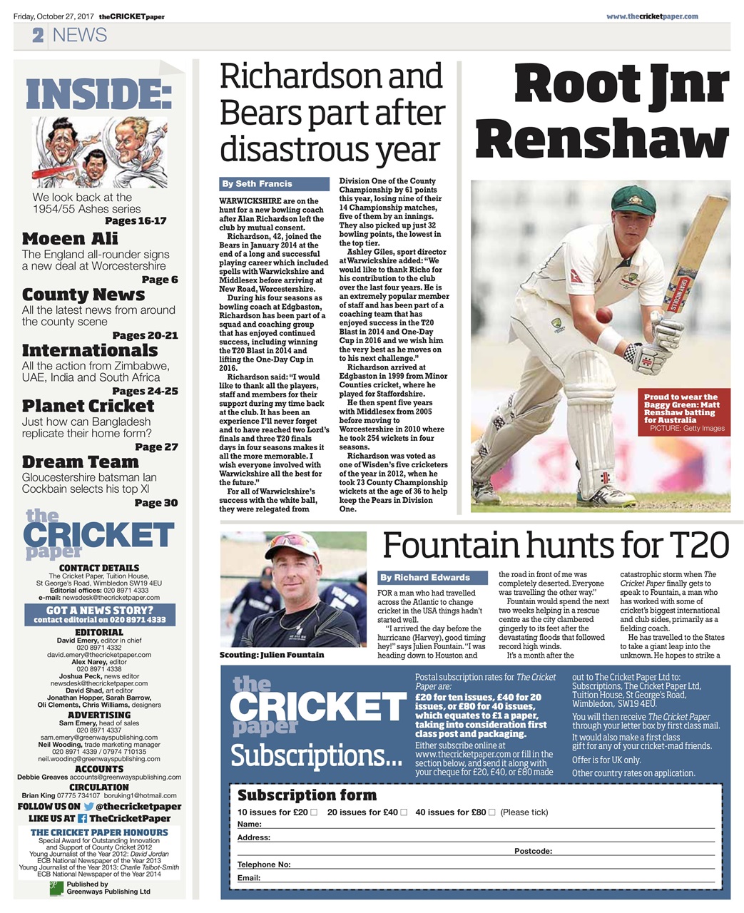 The Cricket Paper Preview Pages