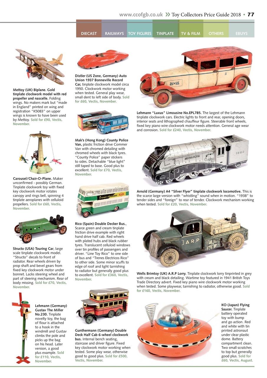 Toy Collectors Price Guide Preview Pages