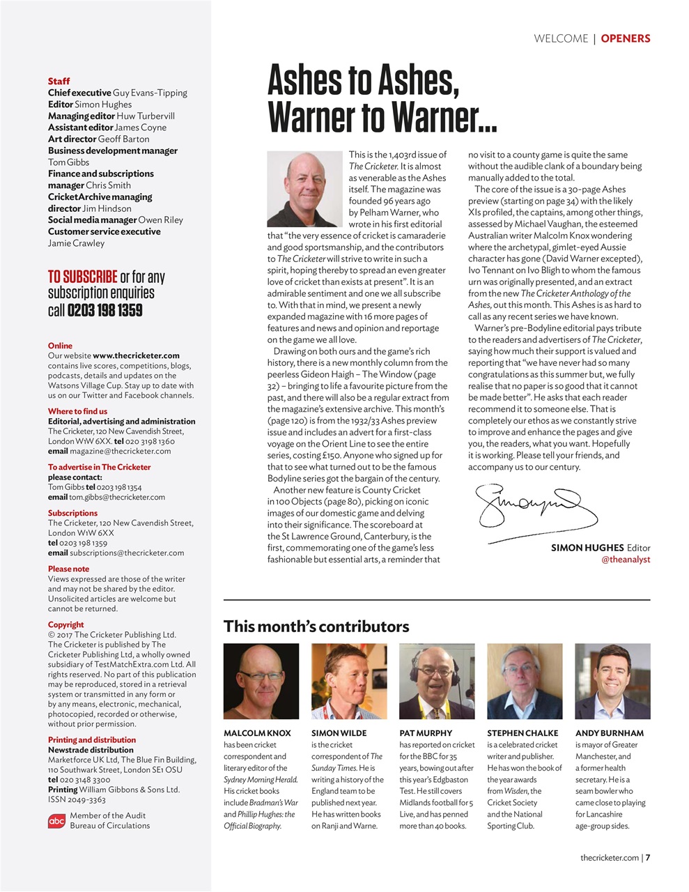 The Cricketer Magazine Preview Pages