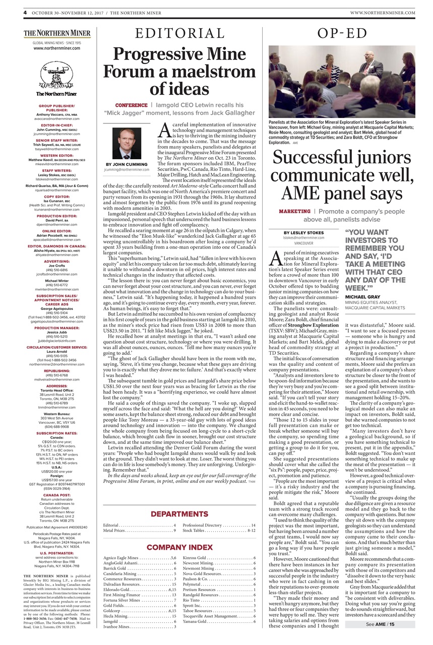 The Northern Miner Preview Pages