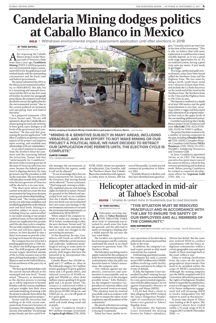 The Northern Miner Preview Pages