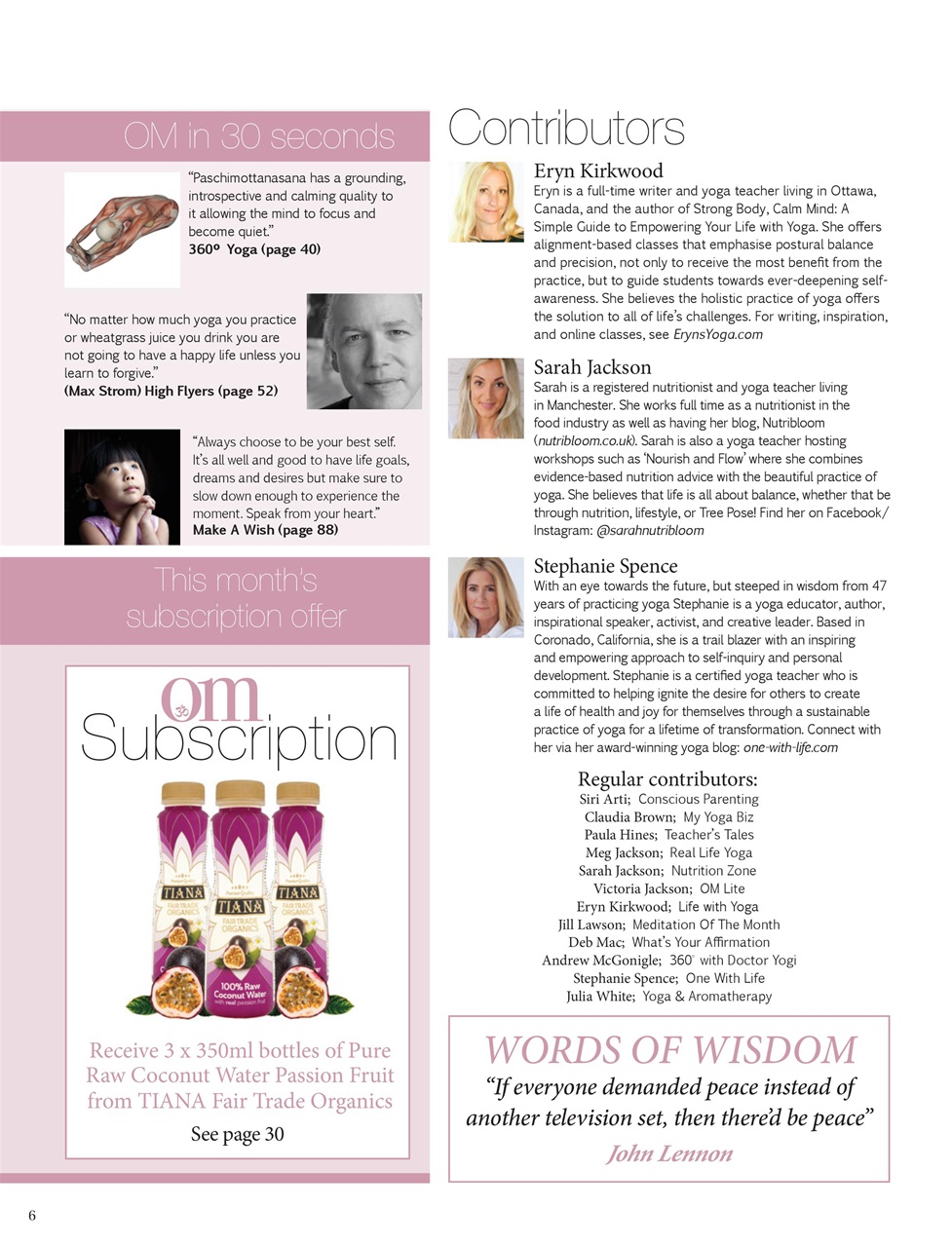 OM Yoga Magazine Preview Pages