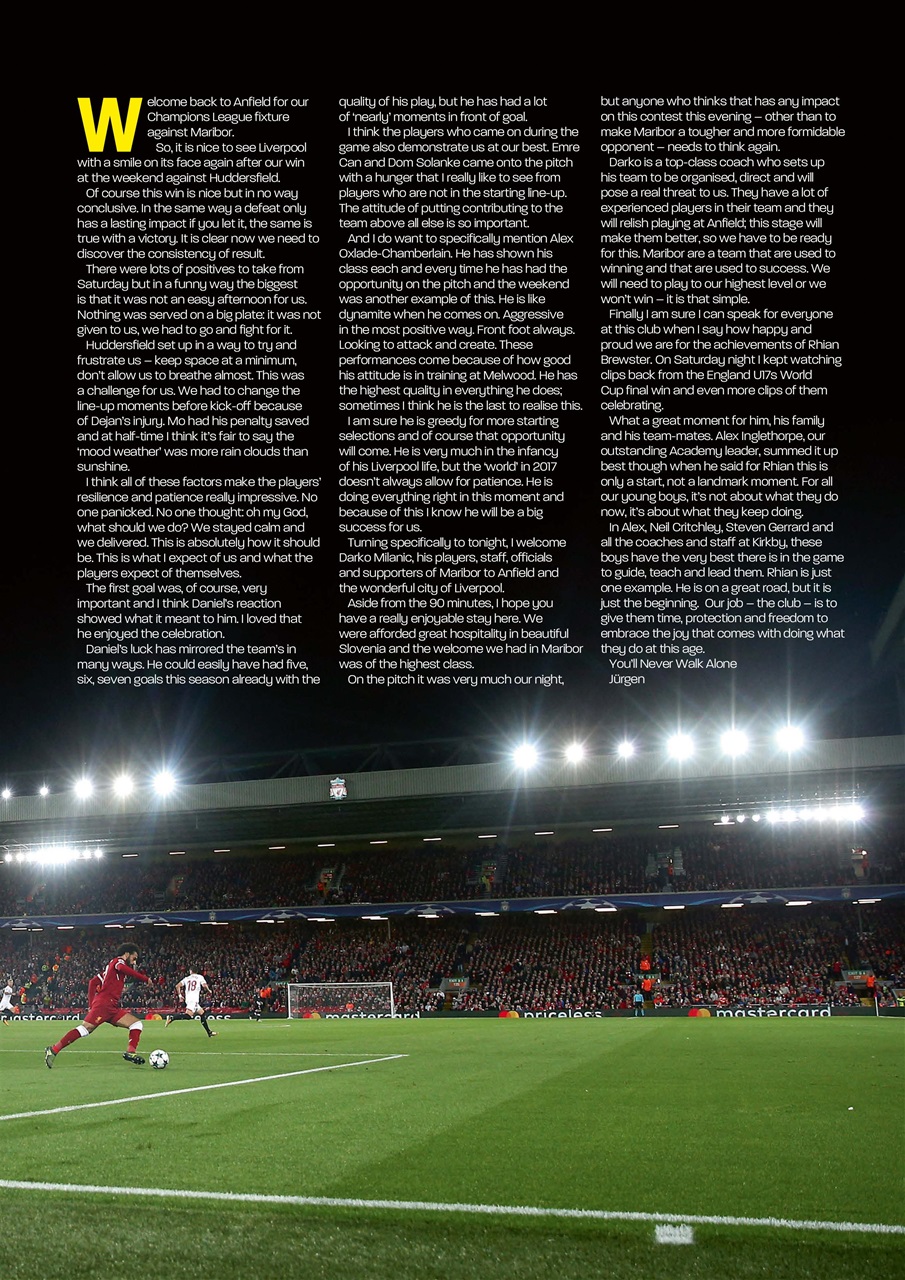 Liverpool FC Programmes Preview Pages