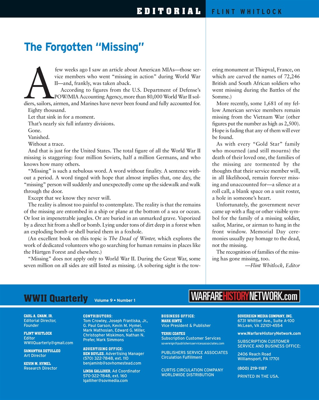 WWII Quarterly Preview Pages