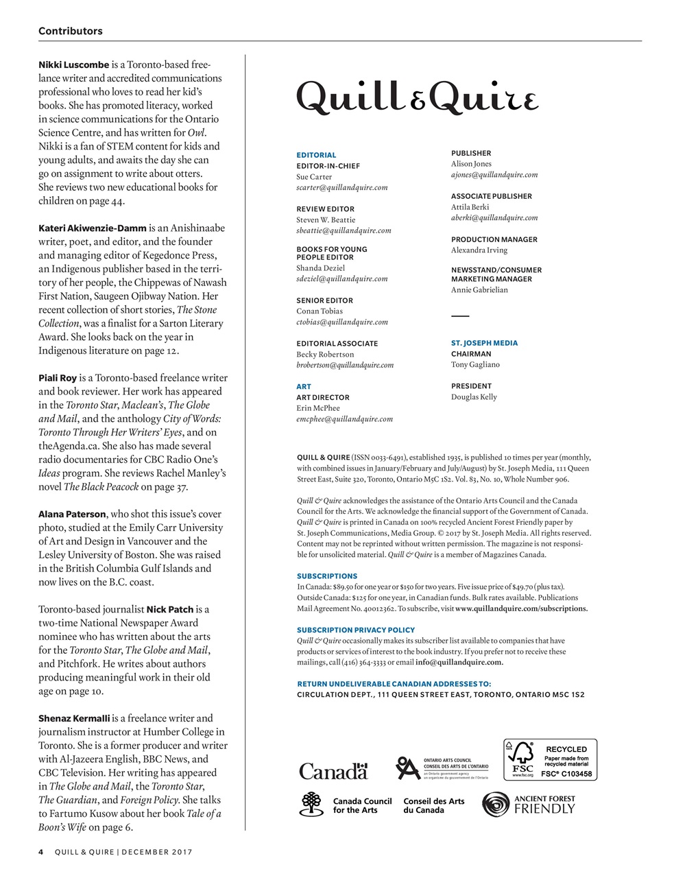 Quill & Quire Preview Pages