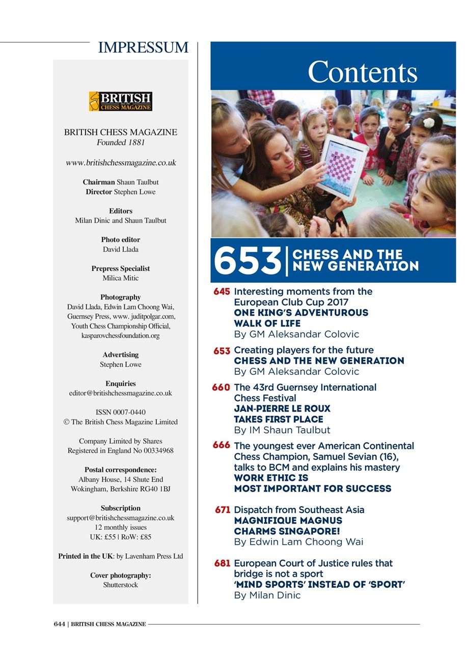 British Chess Magazine Preview Pages