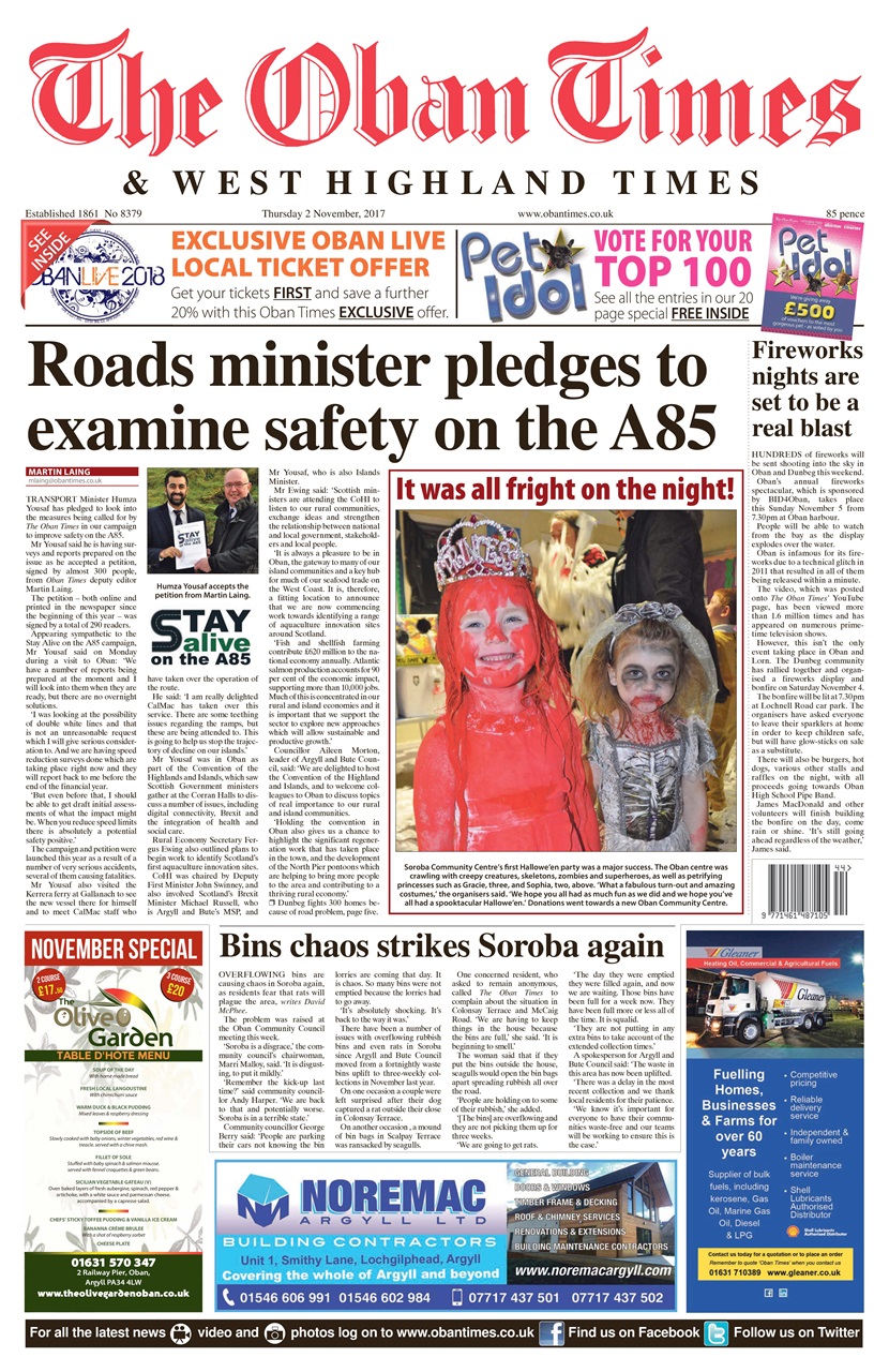 The Oban Times & Lochaber Times Preview Pages