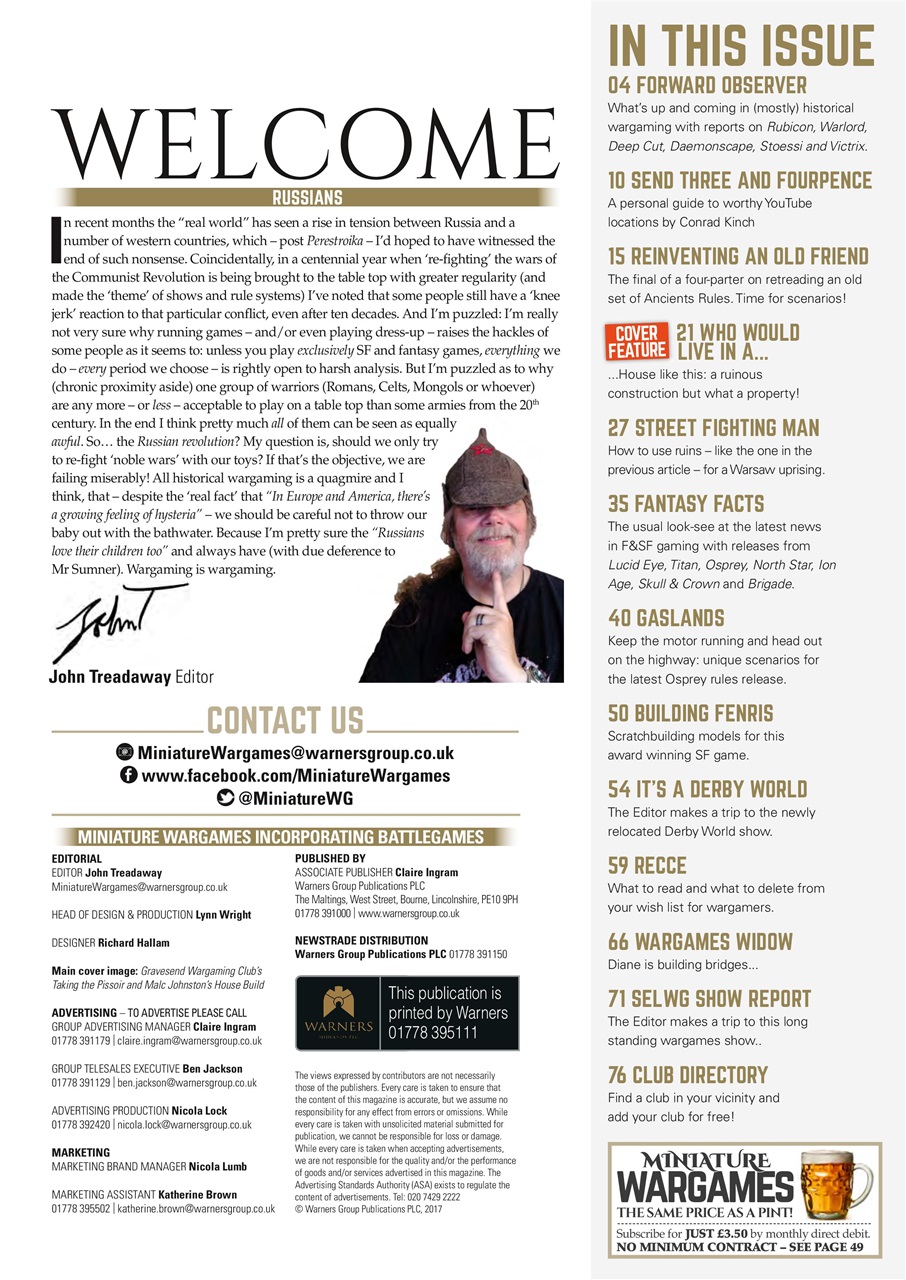 Miniature Wargames Preview Pages