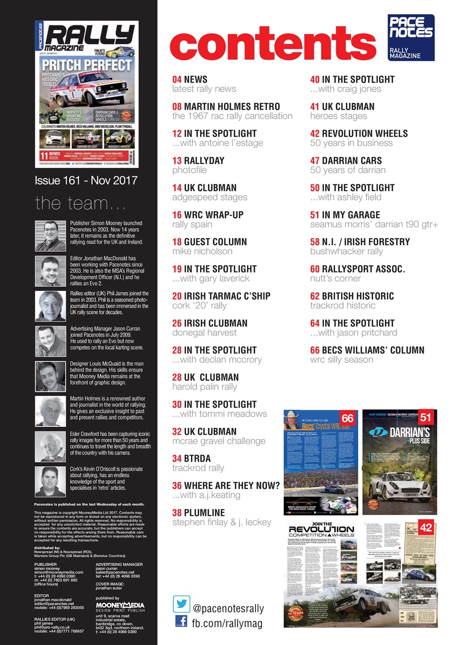 Pacenotes Rally magazine Preview Pages