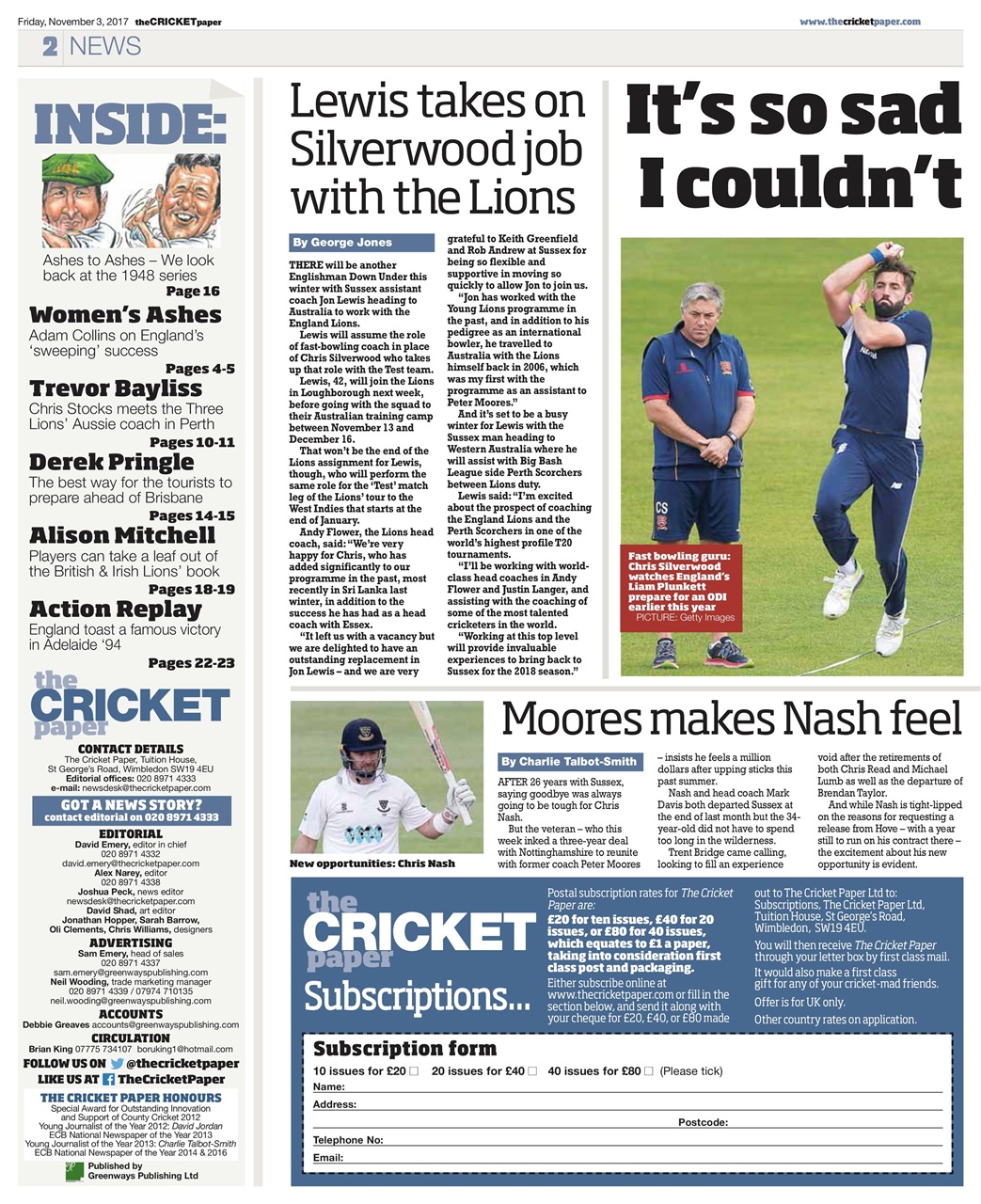 The Cricket Paper Preview Pages