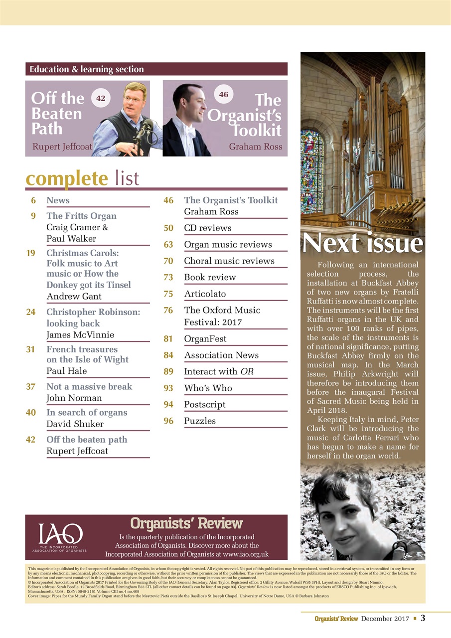 Organists' Review Preview Pages