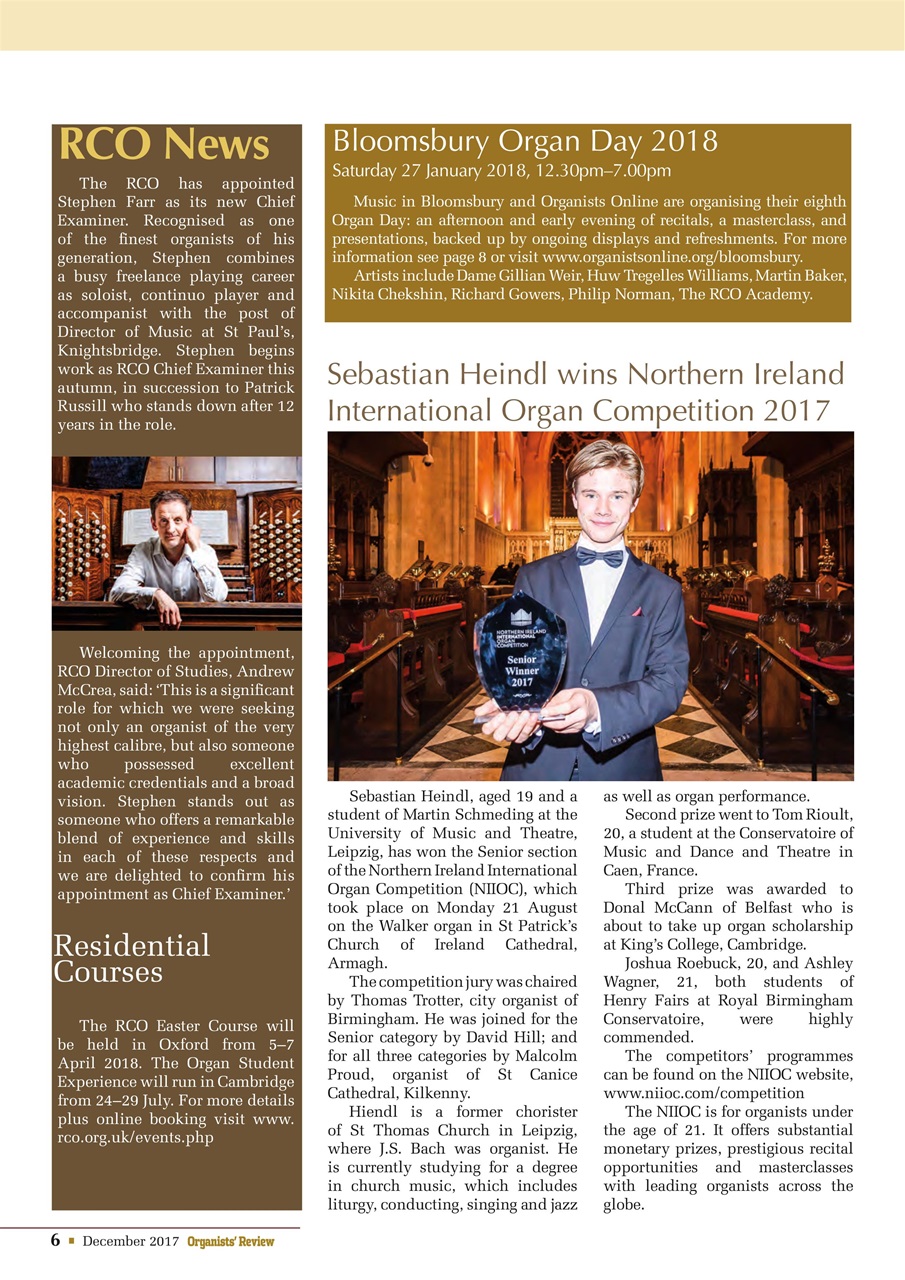 Organists' Review Preview Pages