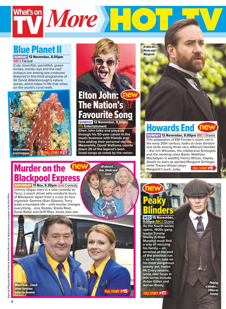 What's on TV Preview Pages