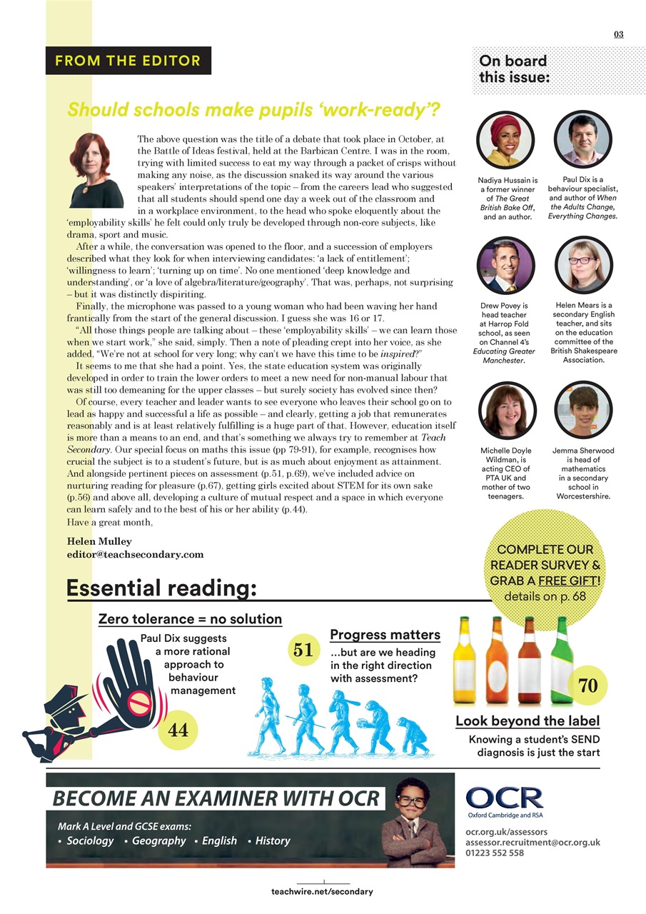 Teach Secondary Preview Pages