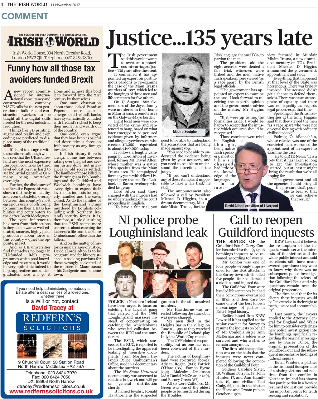 Irish World Preview Pages