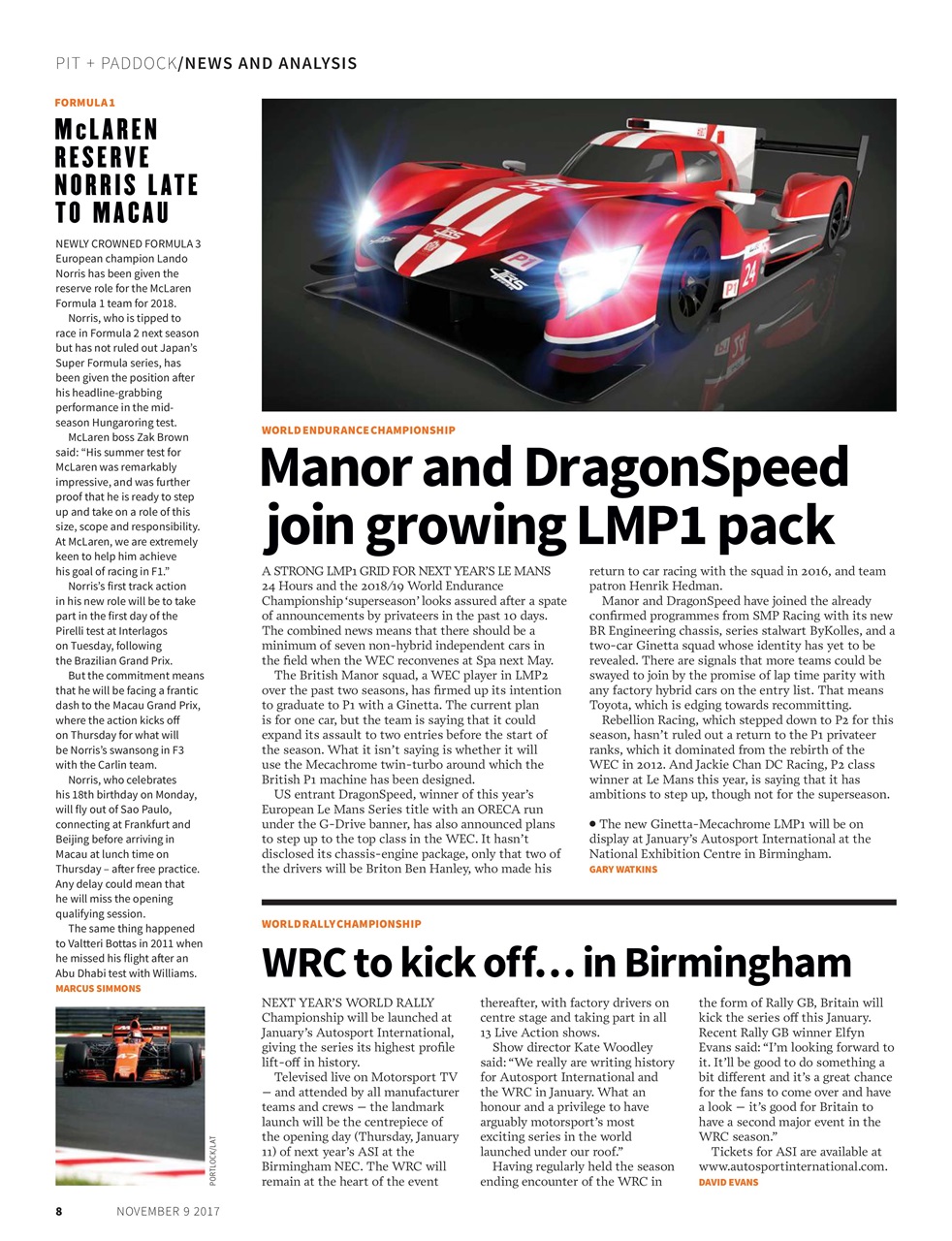 Autosport Preview Pages