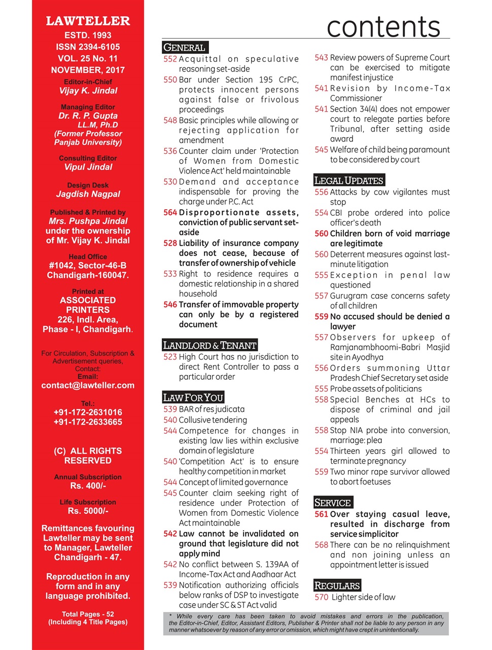 Lawteller – A Legal Awareness Magazine Preview Pages