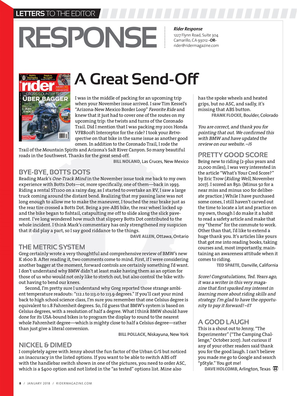 Rider Magazine Preview Pages