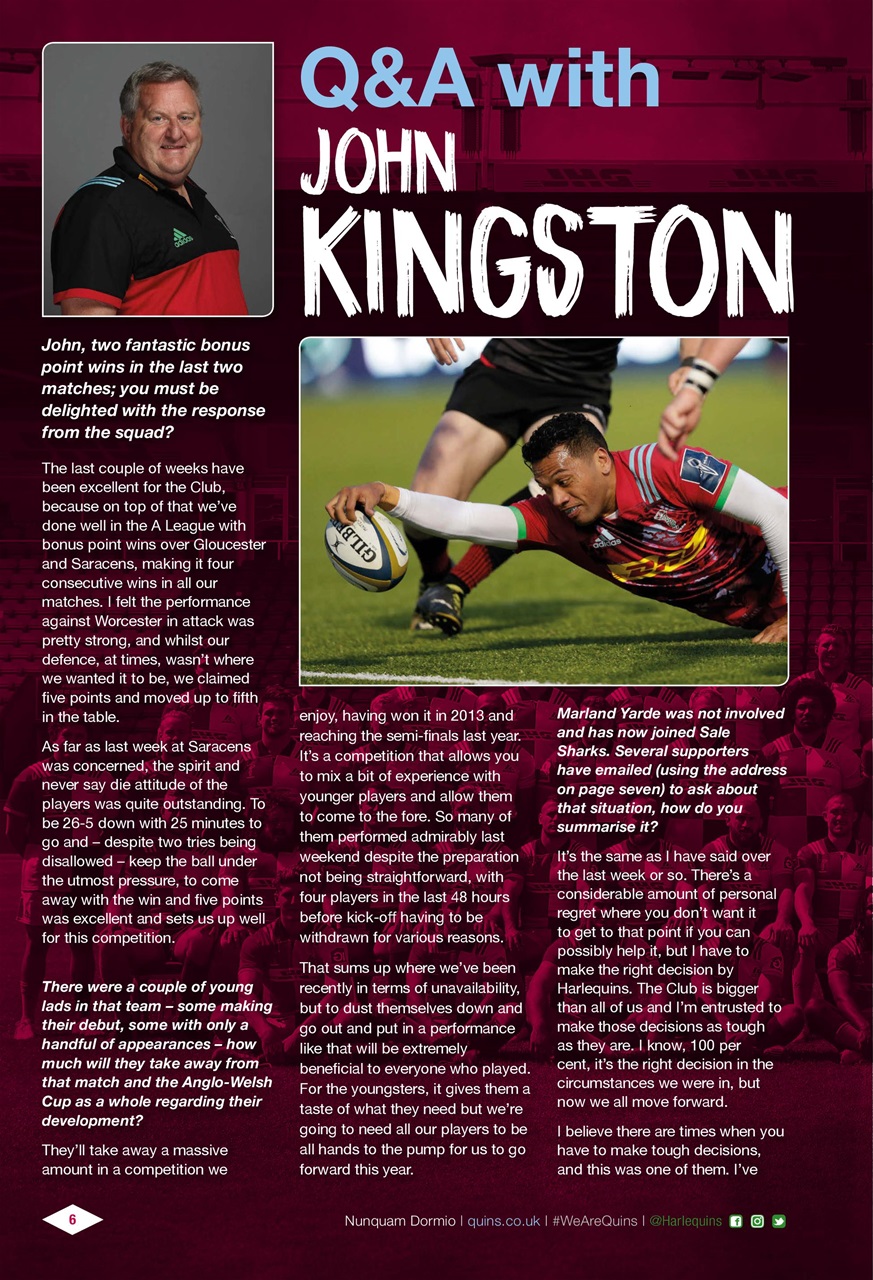 Harlequins Preview Pages