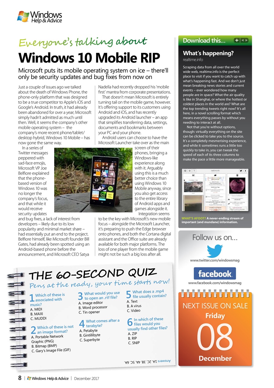 Windows Help & Advice Preview Pages