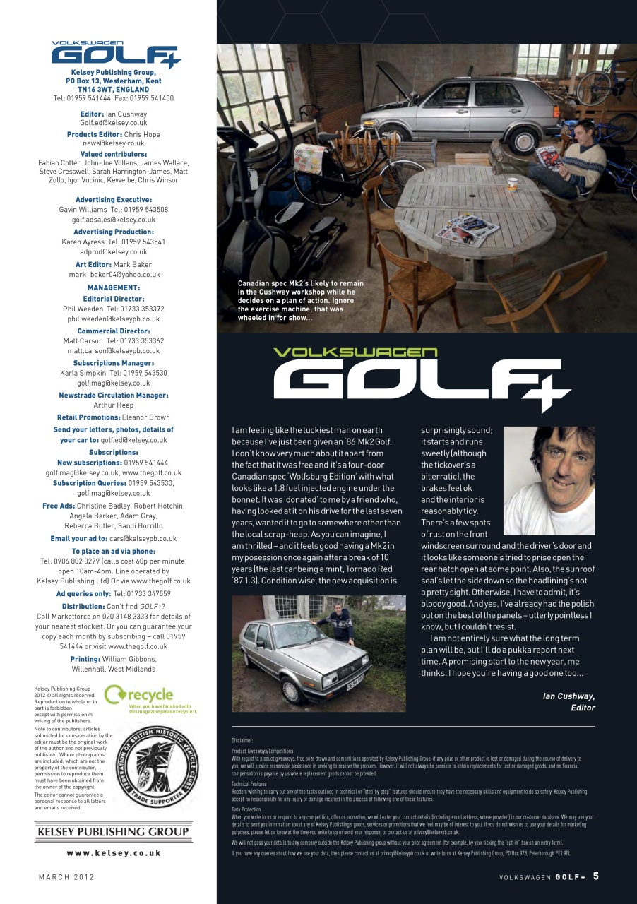 Volkswagen Golf + Preview Pages