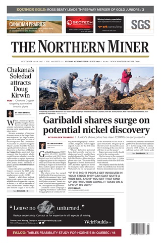 The Northern Miner issue Vol. 103 No. 23