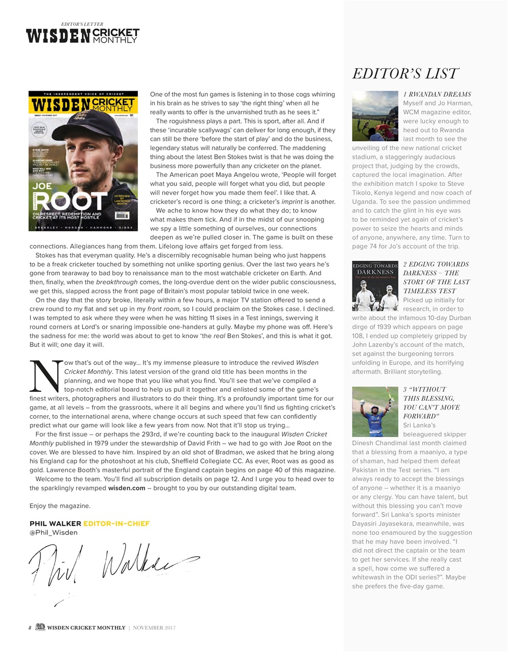 Wisden Cricket Monthly Preview Pages