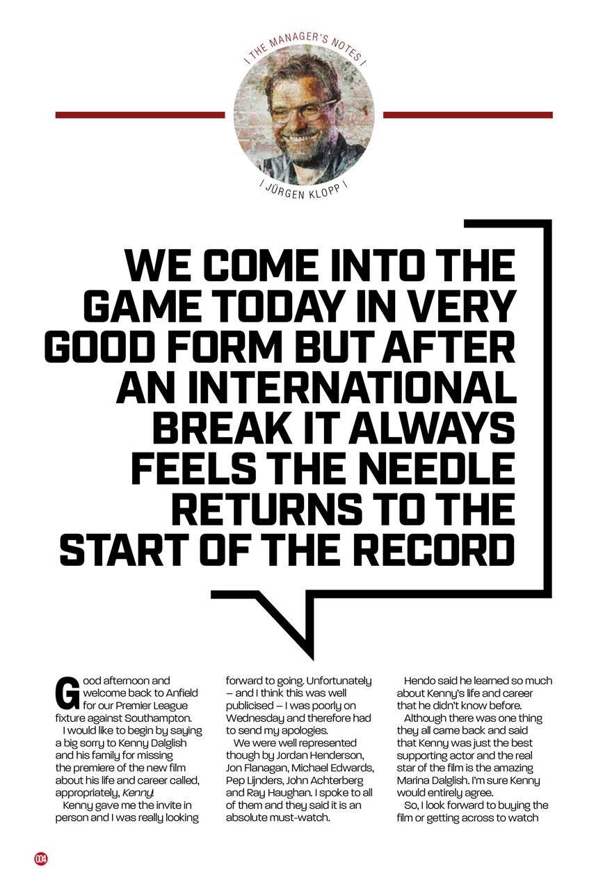 Liverpool FC Programmes Preview Pages