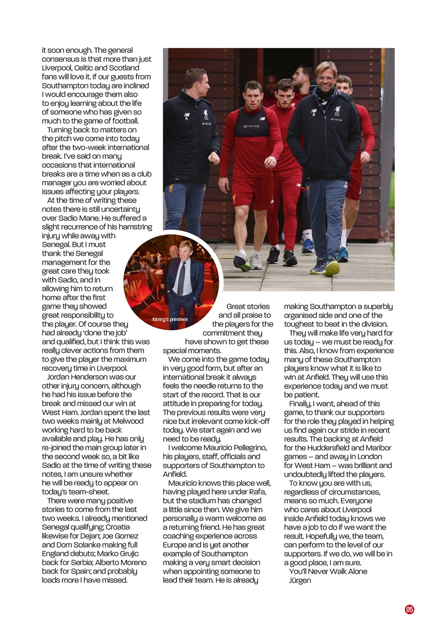 Liverpool FC Programmes Preview Pages
