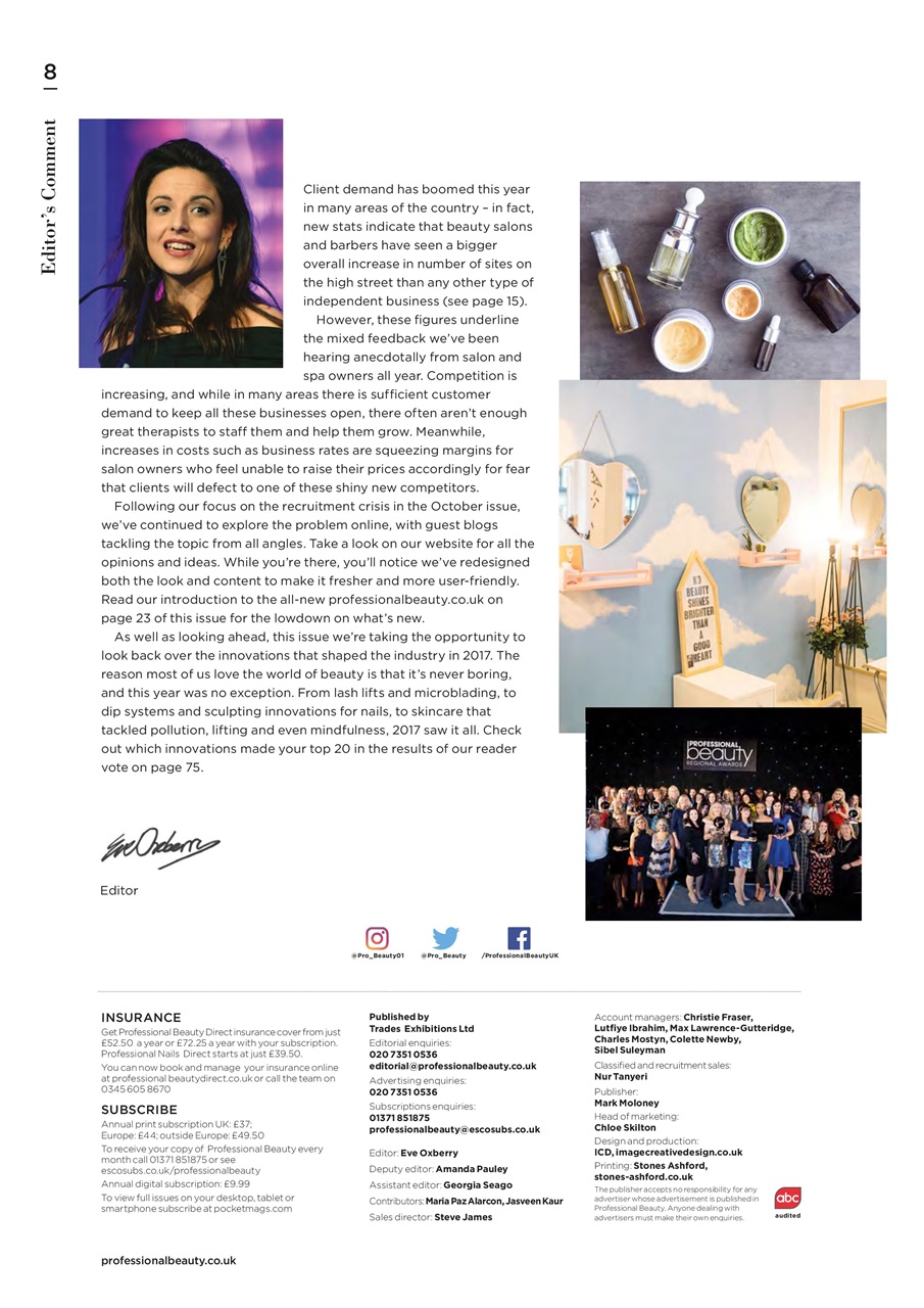 Professional Beauty Preview Pages