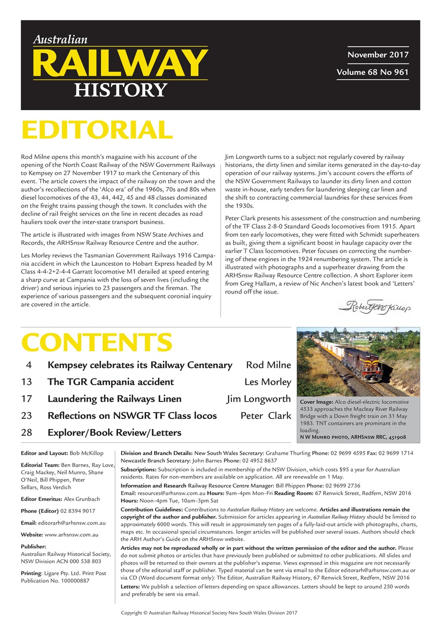 Australian Railway History Preview Pages