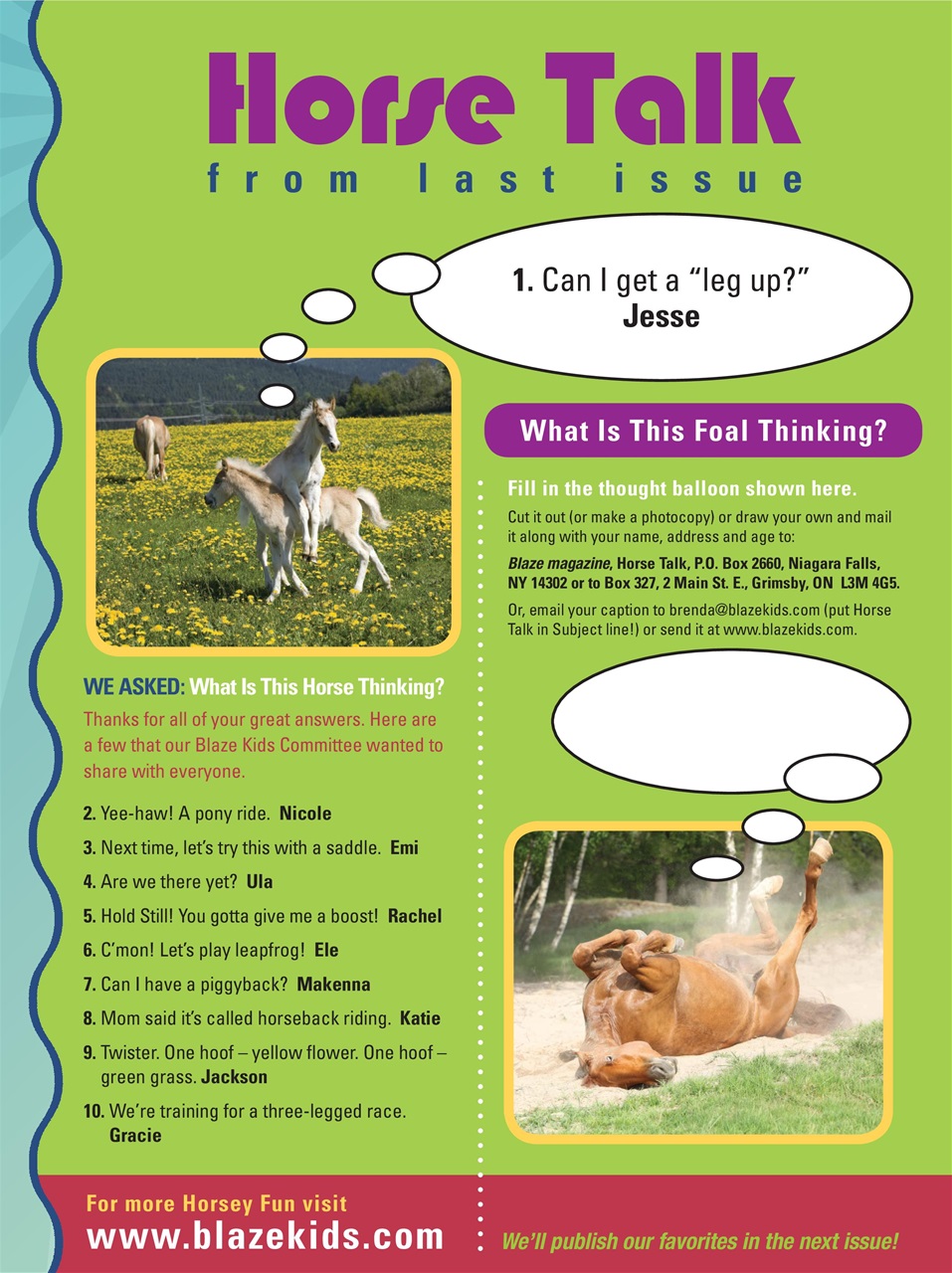 Blaze Magazine For Horse Crazy Kids Preview Pages
