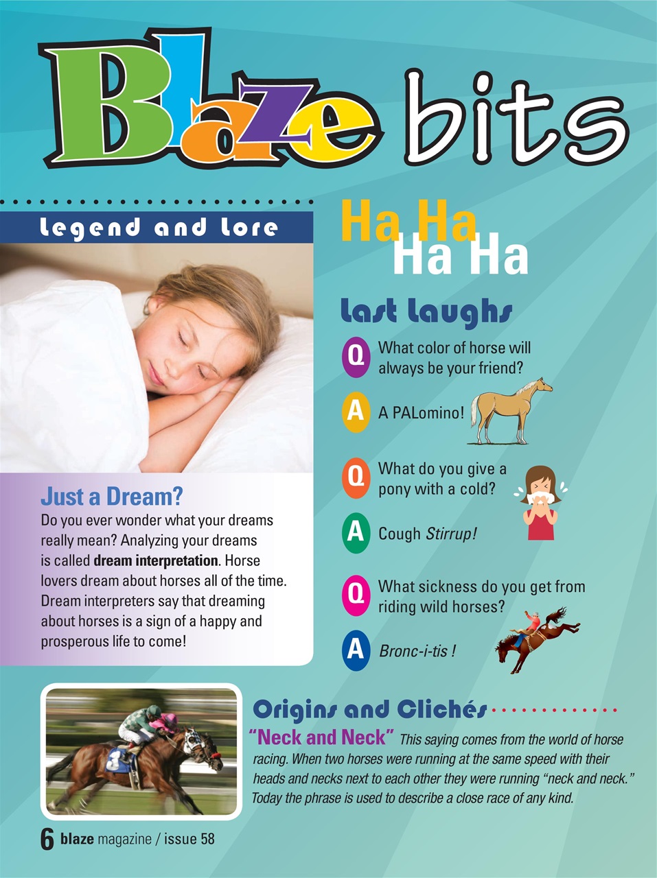 Blaze Magazine For Horse Crazy Kids Preview Pages