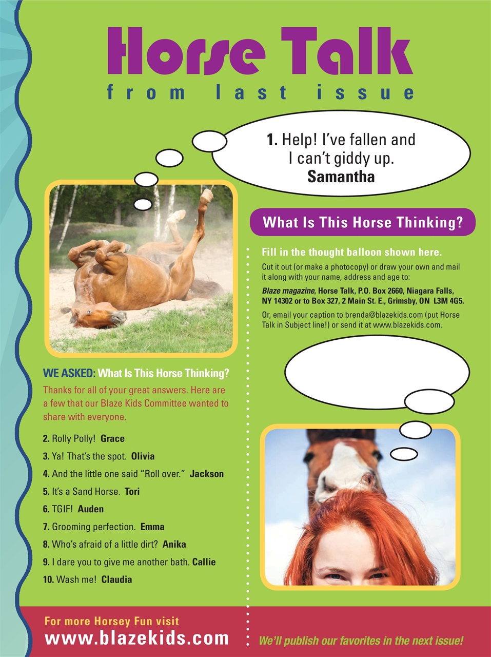 Blaze Magazine For Horse Crazy Kids Preview Pages